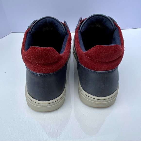 Earth, mid-top, leather & fabric sneaker, Zane navy & red, women’s size 8.5 - Picture 5 of 16